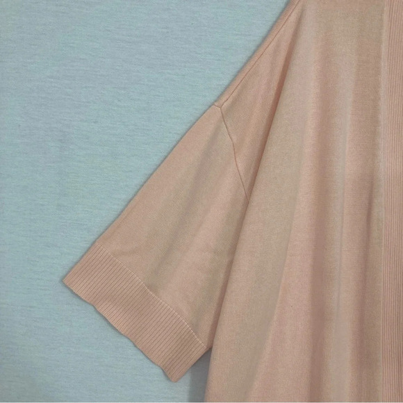 Isaac Mizrahi Pink Blush Ultra Soft Ruffle Open Front Long Cardigan 2X - Picture 4 of 9